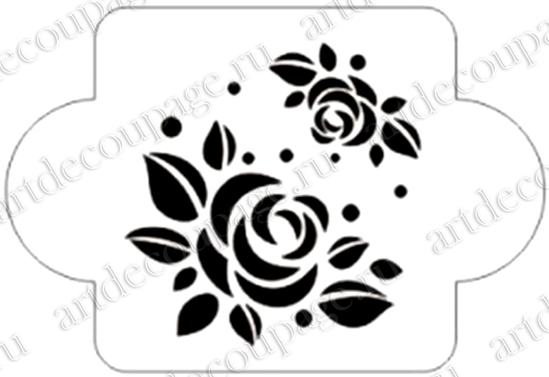 Трафарет  для росписи, Уголки розы, цветы, Трафарет-Дизайн, купить