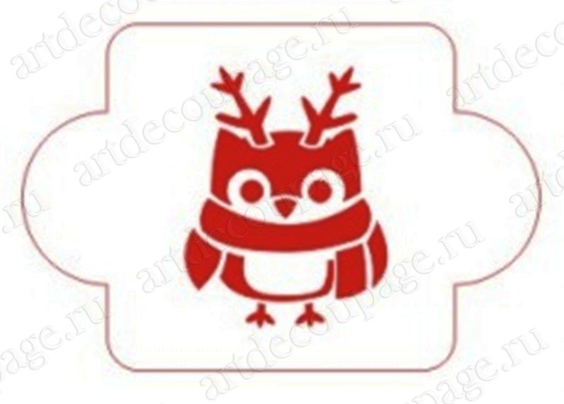Новогодние трафареты для росписи "Рождественская сова 3", Event Design